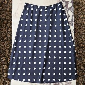 J. Crew Black and White Polka Dot A-Line Skirt
